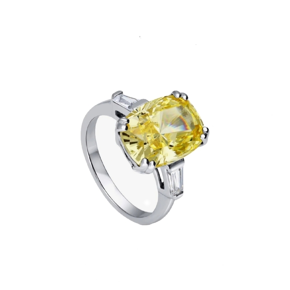 ♥️ ROYAL CANARY STERLING SILVER RING - Picture 4 of 4